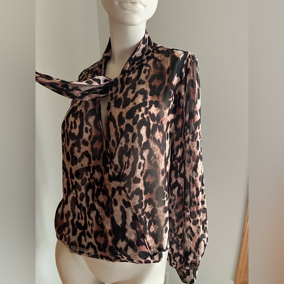 Nasty Gal Cheetah Print Crisscross Blouse - Picture 2 of 4